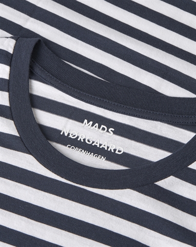 Mads Nørgaard - Fine Jersey Midi Thor T-Shirt - Navy/White 